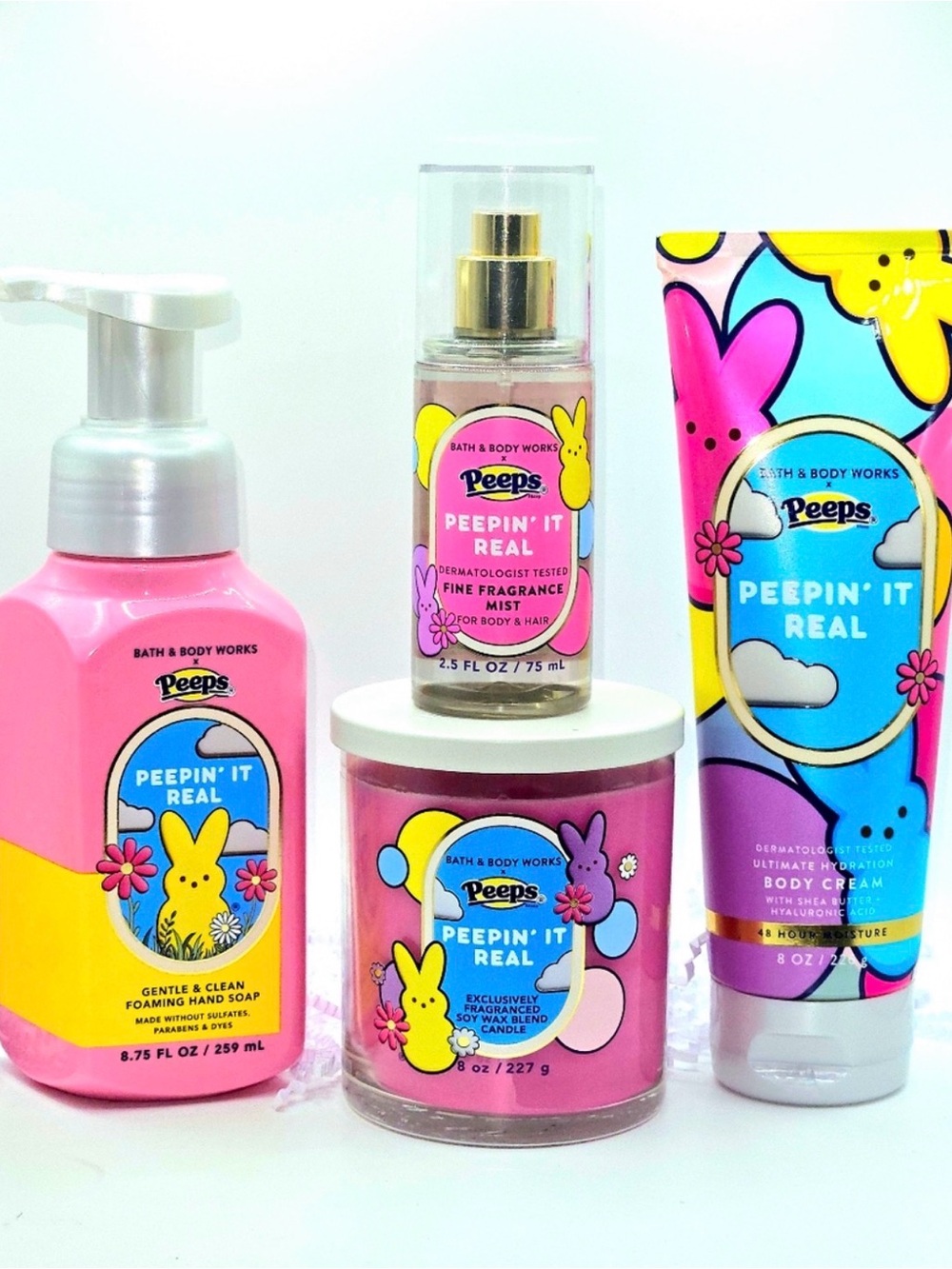 Bath & Body Works Peeps Peepin' It Real Pink & Yellow Gift Set